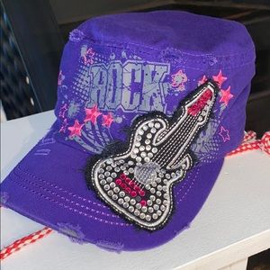 Purple Guitar Rock Cap
